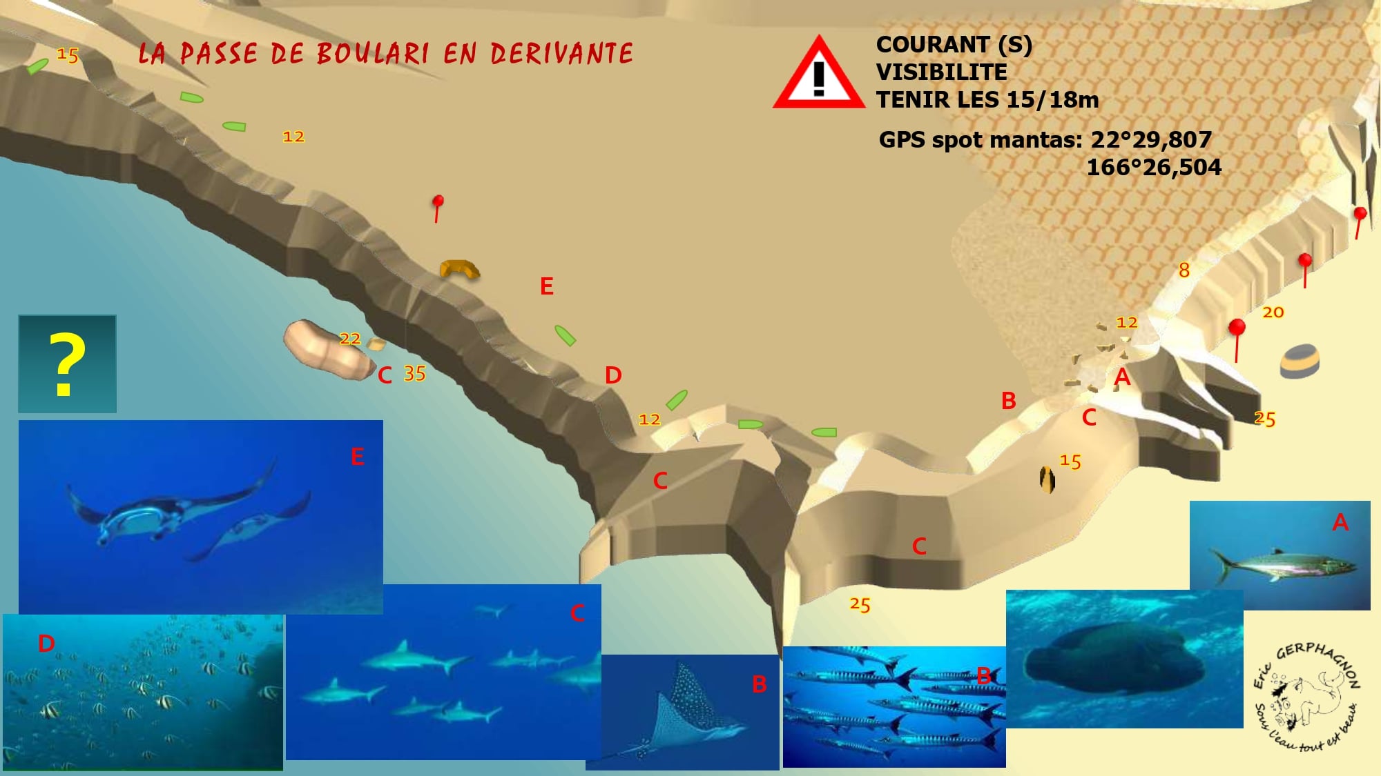 Passe extérieure de Boulari — Spot aux Mantas